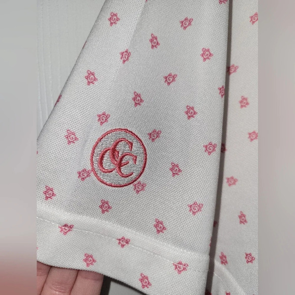 Turtleson Pink Turtles White Polo Size X Large - Picture 7 of 8